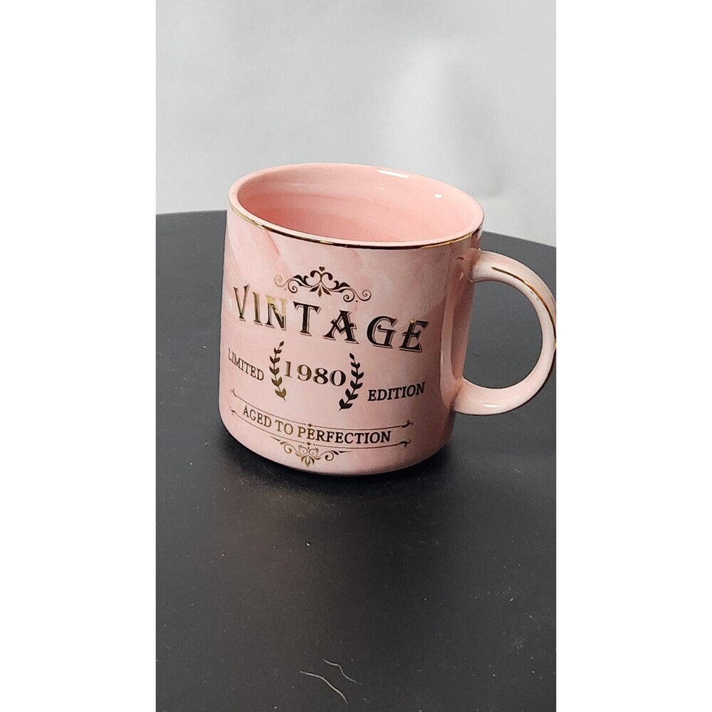 Pink Marble  Ceramic “Vintage" Mug 3.5 in.